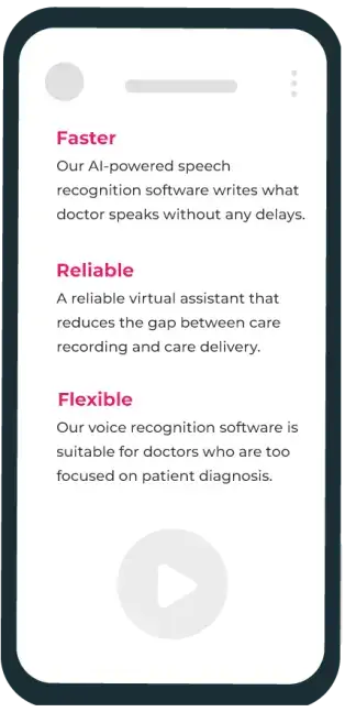 Scribed AI Mobile Screen view with Features Details